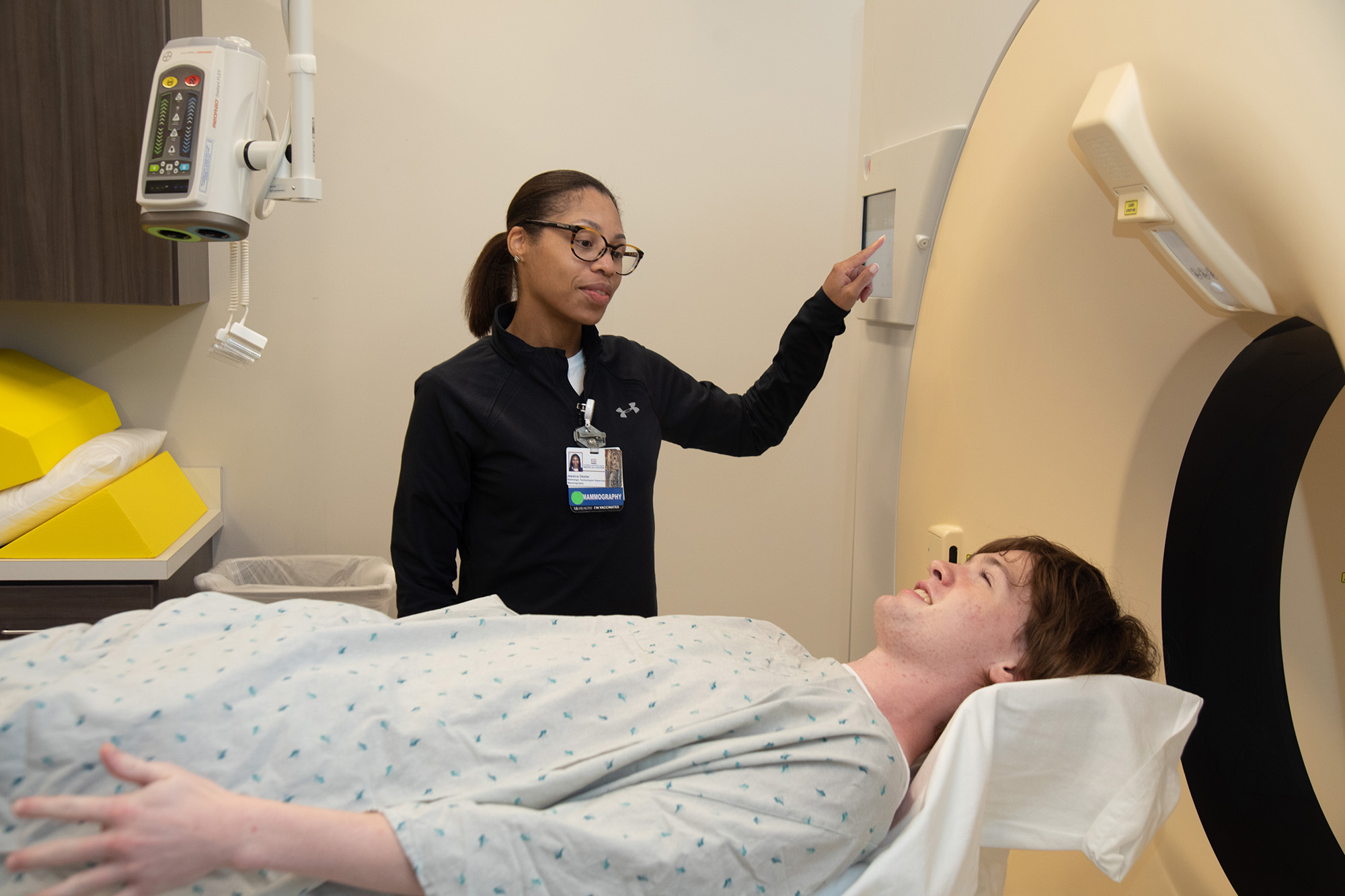 A patient receives a scan at USA Health West Mobile Imaging.