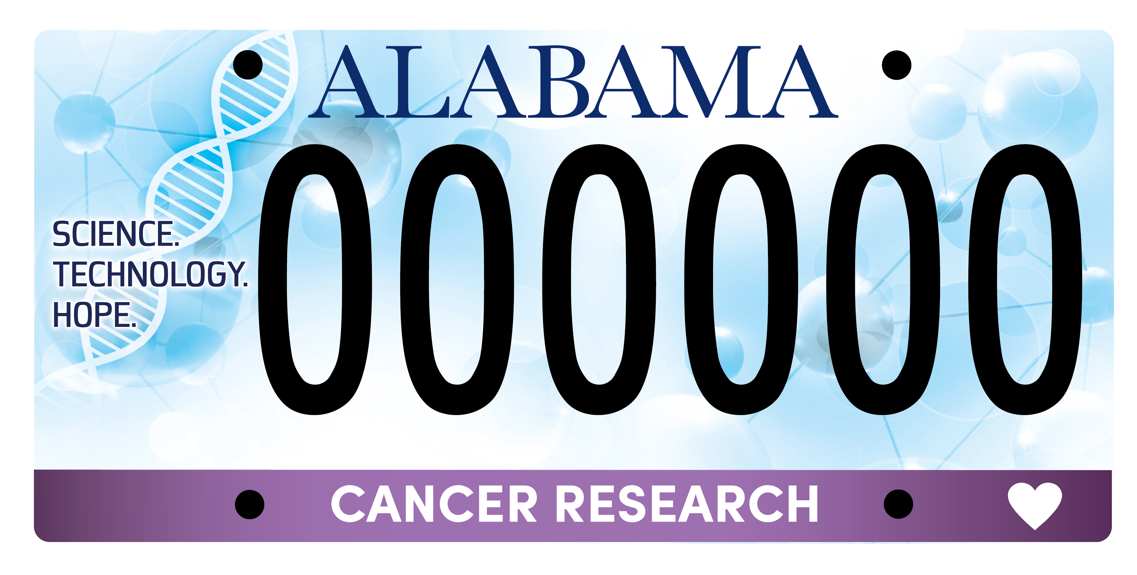 Cancer Research Alabama License Tag