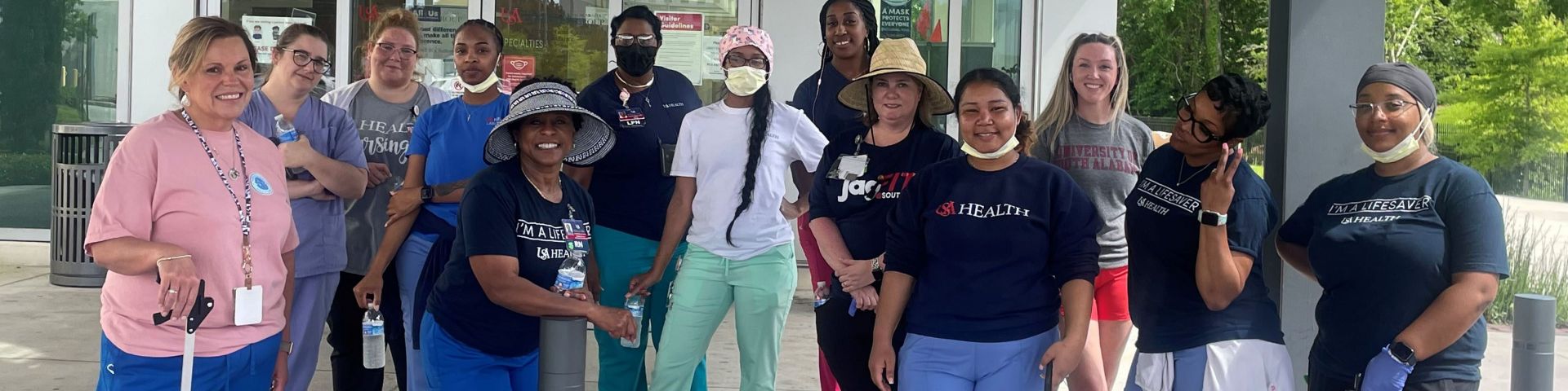 USA Health Physicians Group employees who took part in the Litterati Challenge